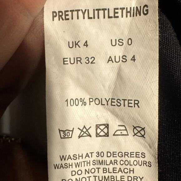 Pretty Little Thing Monochrome Contrast Detail Long Sleeve Shirt Dress Size 0 - Picture 11 of 11